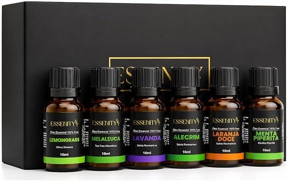 Kit de aromaterapia com óleos essenciais para presente