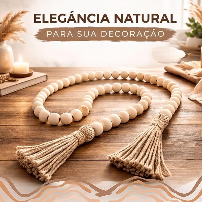 Colar decorativo de madeira como mimo para presente de casa