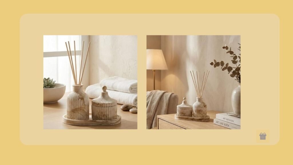 Difusor de aromas com varetas decorativas, presente para mulheres até 100 reais.